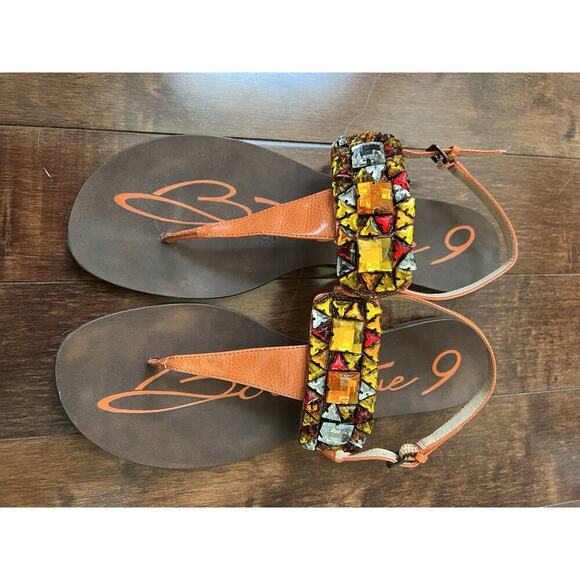Boutique 9 Women's Embellished Thong Sandals Orange Size 8 - Picture 2 of 10